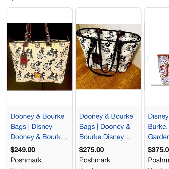 DOONEY BOURKE LADIES DISNEY BICYCLE FLOWER AND GARDEN 2015 TOTE BAG - Picture 11 of 11